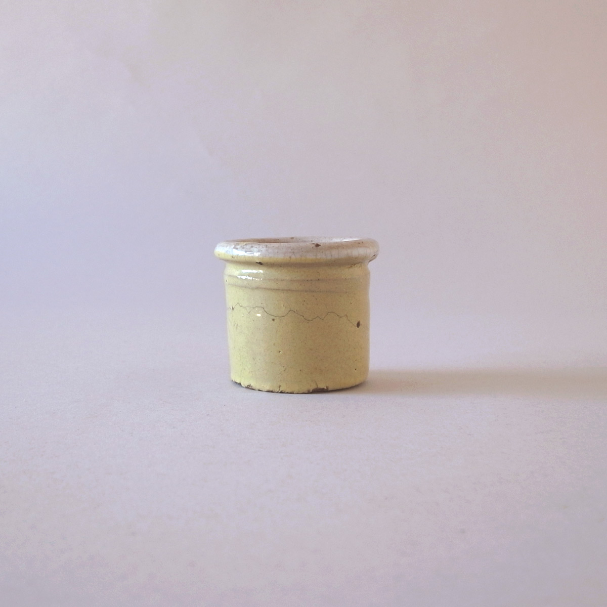 アンティーク 黄釉薬 円筒容器 | 乳鉢-image1