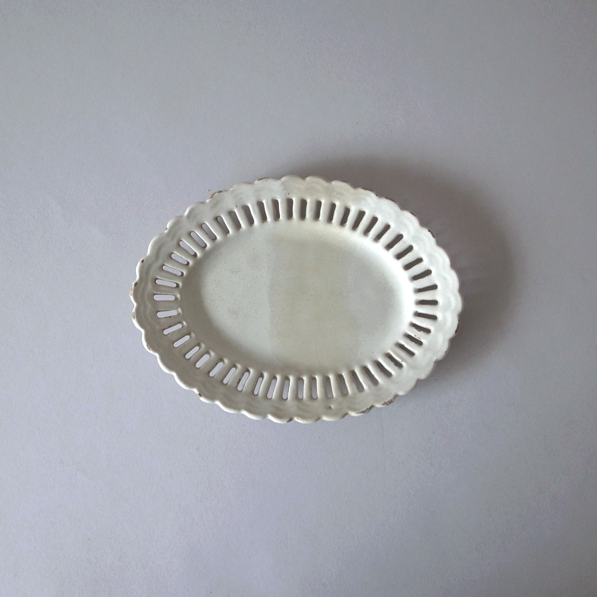 アンティーク マヨリカのオーバル小皿 | ファイアンス | マジョリカ | 白錫釉-thumbnail1