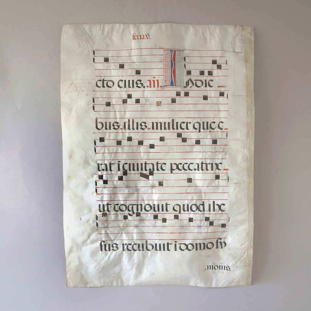 アンティーク 17世紀 羊皮紙 グレゴリオ聖歌 ネウマ譜 | 写本 | 聖詩篇