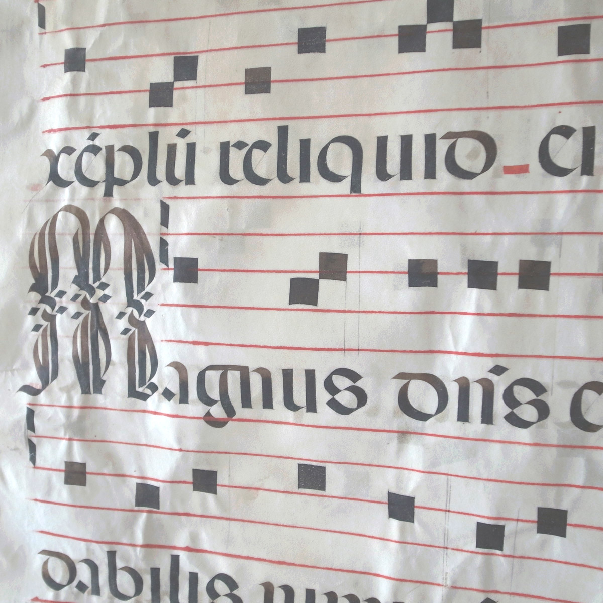 アンティーク 世紀 羊皮紙 グレゴリオ聖歌 ネウマ譜   写本   聖詩篇